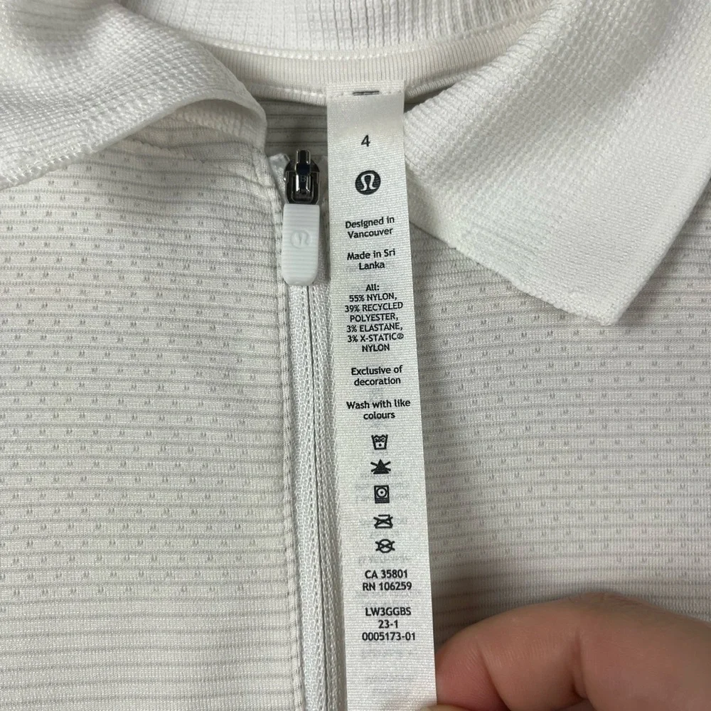 Lululemon Swiftly Tech Half-Zip Polo Women’s Size  4 in white